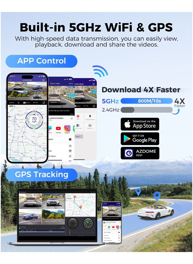 أزدوم داش كام 4K M660 - أحدث إصدار داش كام أزدوم داش كام 4K M660 - أحدث إصدار داش كام