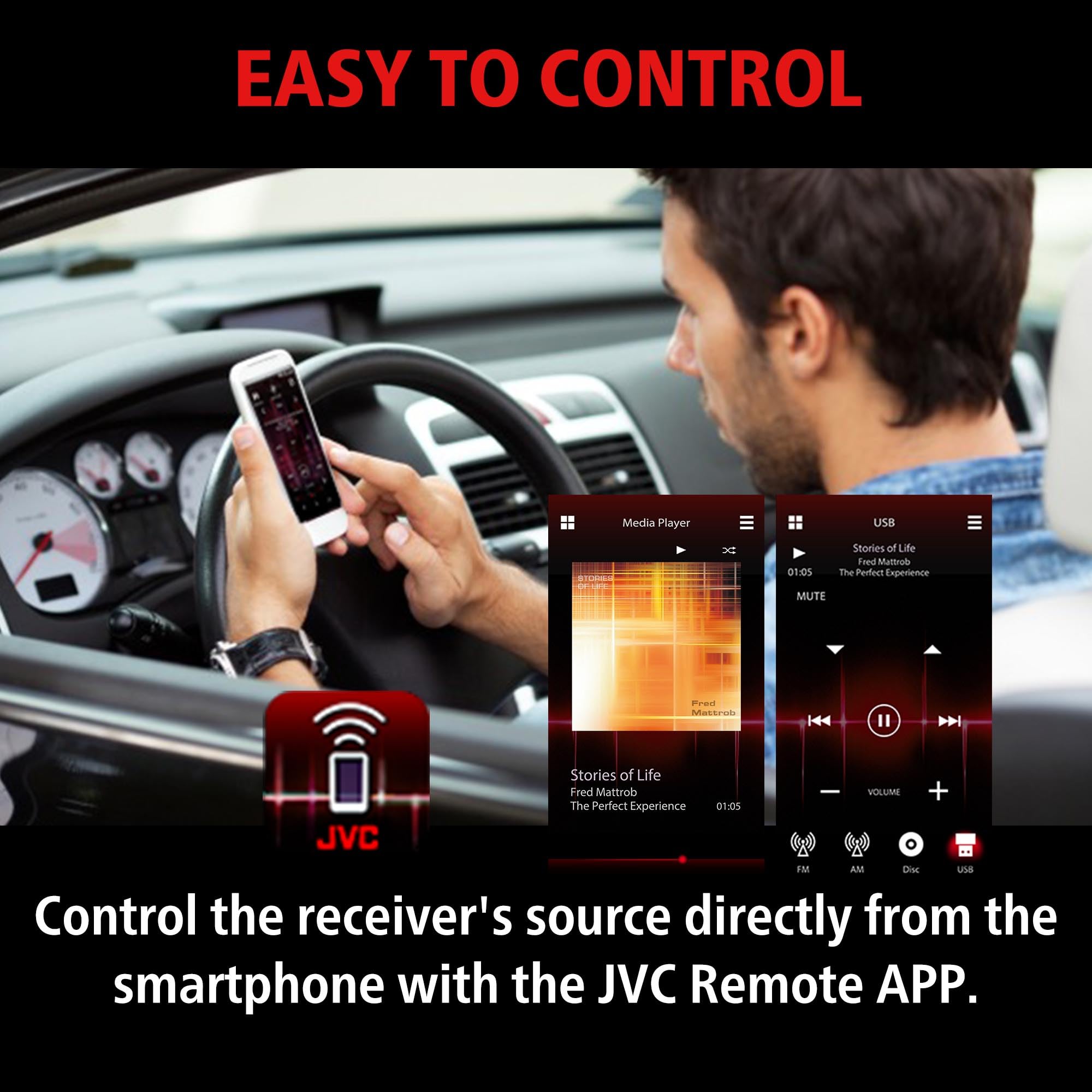 جهاز ستيريو سيارة JVC KD-SX27BT مزود بتقنية بلوتوث